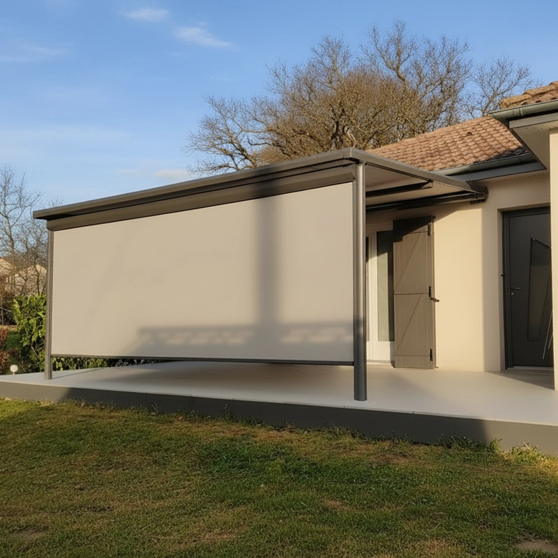 Une pergola zip sur la terrasse d'une maison